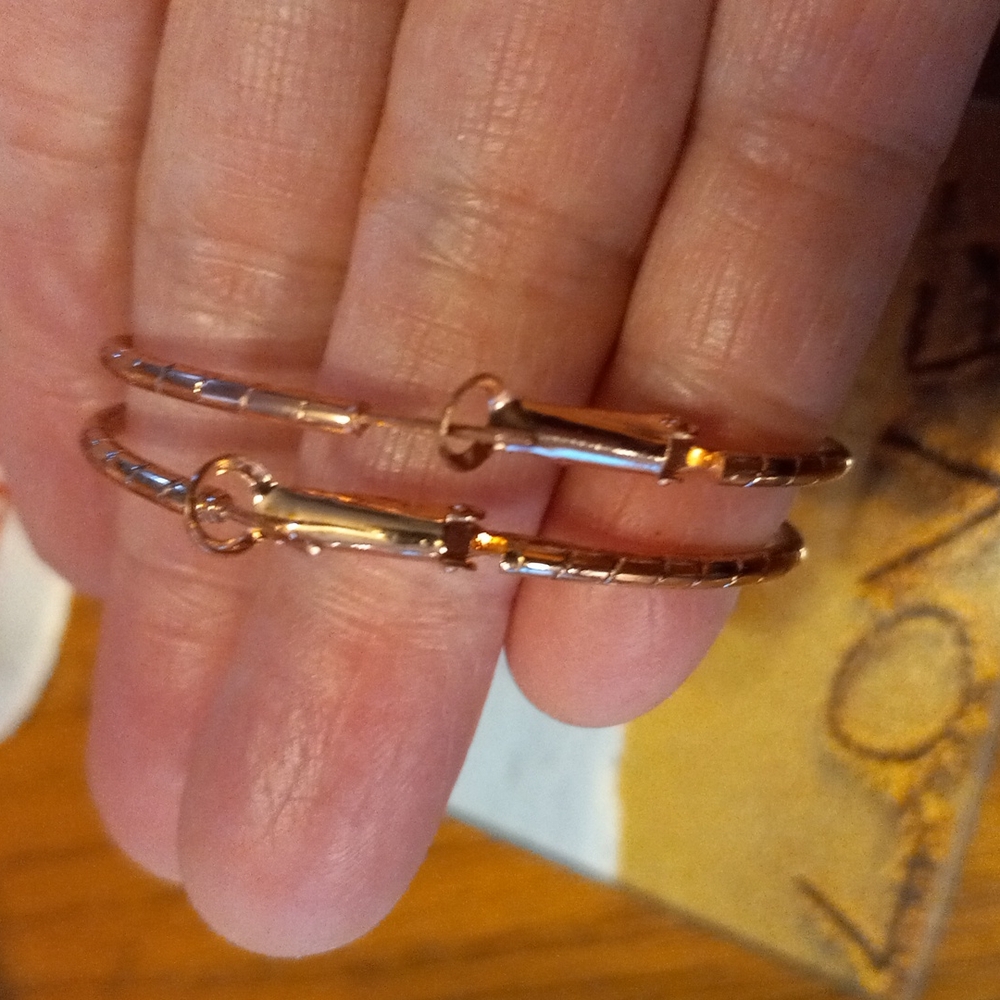 2" round rose gold hoops - Picture 2 of 2